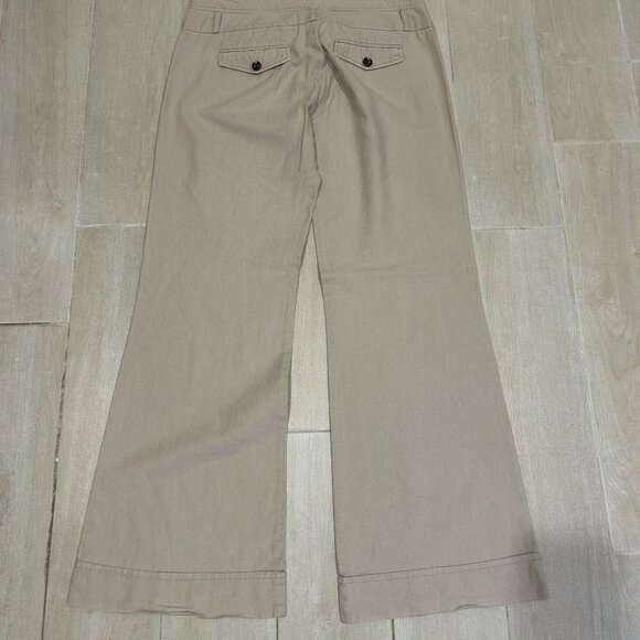 Juniors Womens Charlotte Russe Linen Cotton Low-Rise Flat Front Flared Pants 7 - Picture 9 of 11